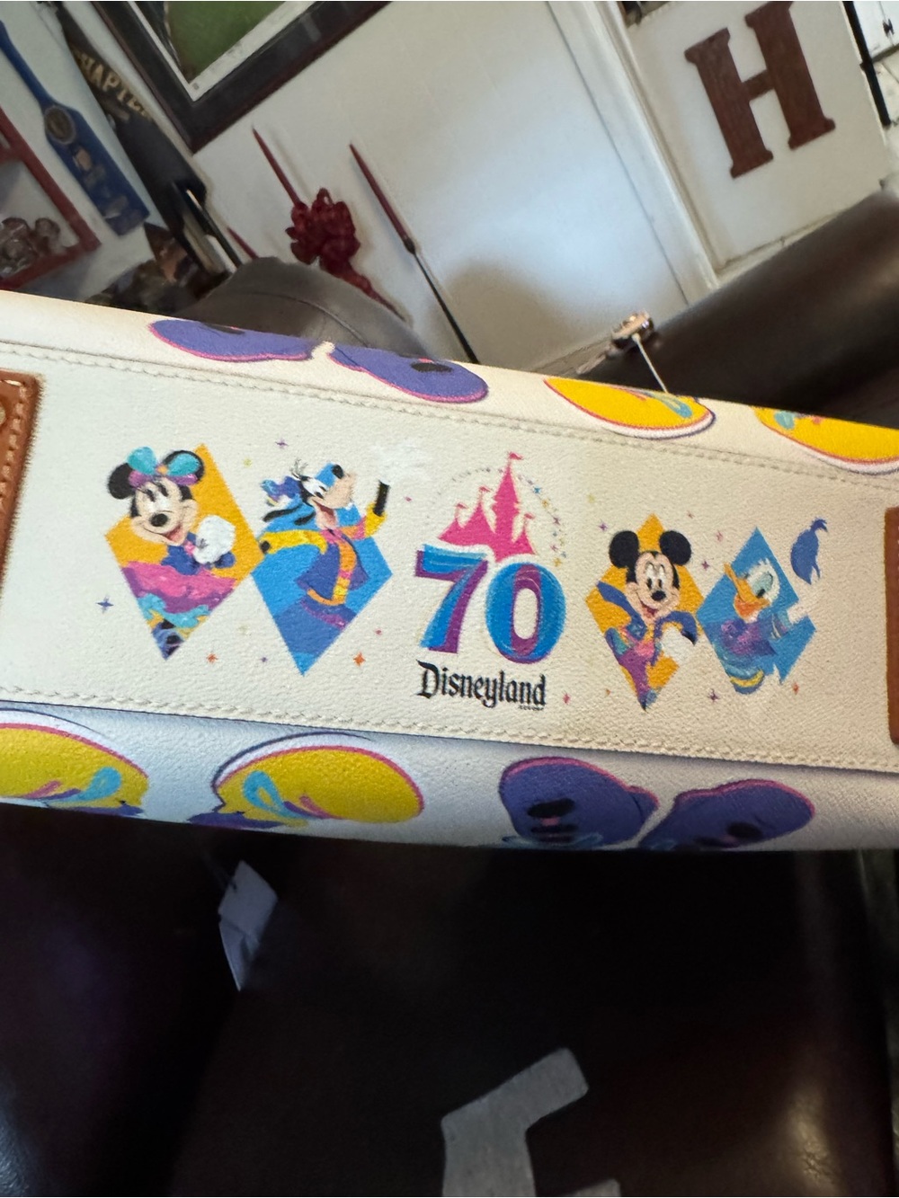 Dooney & Bourke White Disney Mickey & Minnie Parade Tote with Tan Trim - Picture 7 of 7